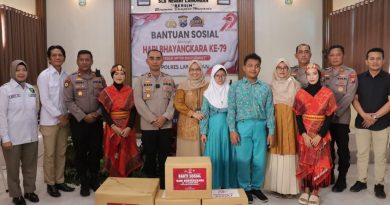 Wakapolres Lamongan Berikan Bansos untuk Penyandang Disabilitas di SLB Negeri Lamongan dalam Rangka HUT Bhayangkara ke-79