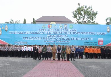 Apel Gelar Pasukan Operasi Ketupat Semeru 2026 Digelar di Alun-Alun Lamongan, Siap Amankan Mudik dan Idul Fitri