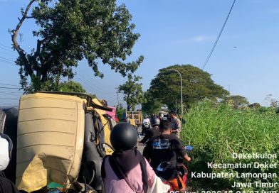 Diduga Mengantuk, Truk Tangki Terguling Usai Tabrak Pohon Segera Dievakuasi Polisi